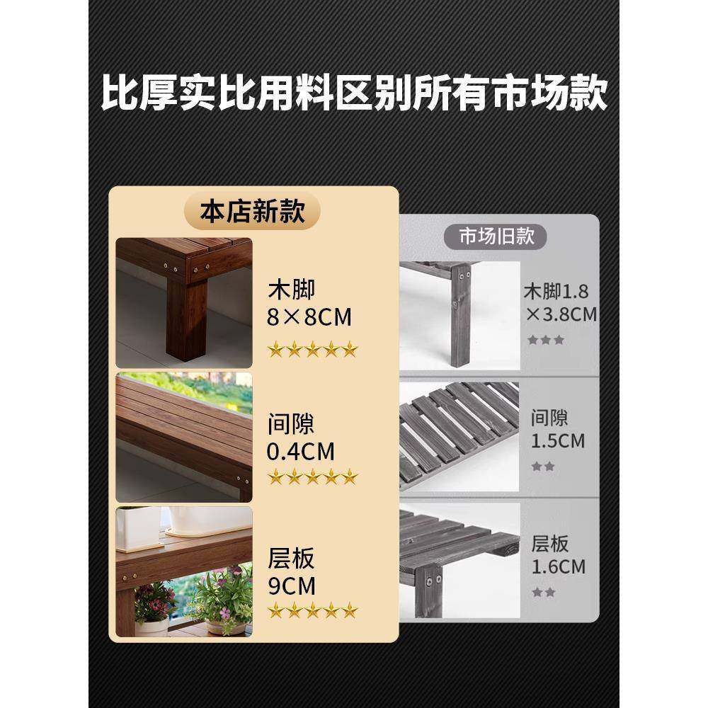 阳台架花架户外院防腐木置物长条凳落地阶梯式25.7.21花架室内实,住宅家具,花架/花几,淘宝优惠券,粉丝福利购,淘宝优惠卷