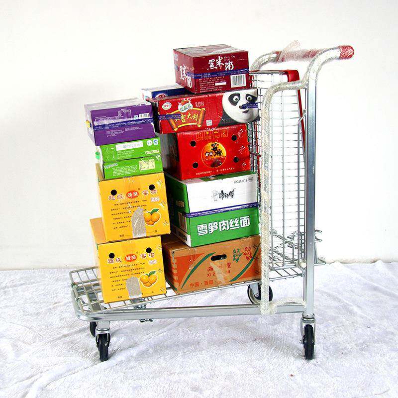超市商场购物手推双层k提篮推车tv店网红拍E-3照酒小车推车理货车