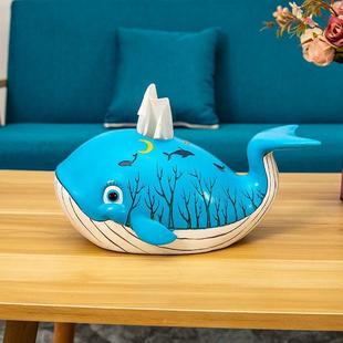 创意鲸可鱼客厅卧室餐厅纸巾盒家桌用面爱卡通儿童房痕朵麦10饰装