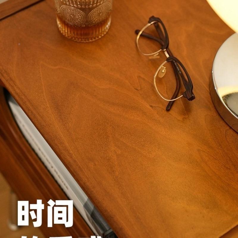 古实木中古书体柜床头柜柜边柜杂志日式简约复FOE立一客厅沙发储
