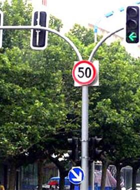 交通路口L型20650T型号灯杆道路警示灯LED指示绿安全红灯厂家定信