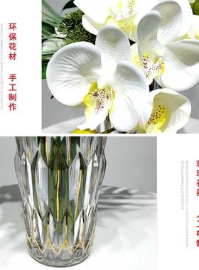 现代真花马莲蝴蝶兰白色花酒店装饰家居厂家客厅蹄售楼CSC仿处摆