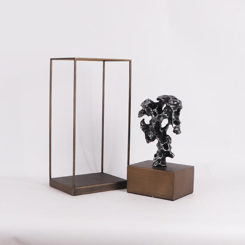 现代新MC-TY-68中式太湖石铁艺框架售展示摆件展厅隔几楼处大堂断