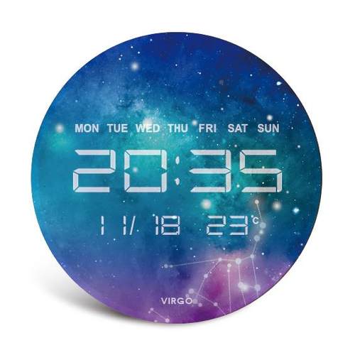 简约客厅ZOC挂子钟电时多音功能家用钟带温度湿度静墙钟