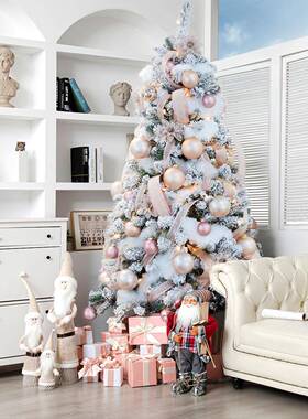 圣诞2节装F76S9TMJ饰圣诞树用.1大型家套橱餐1.5/1.8米加密植绒粉