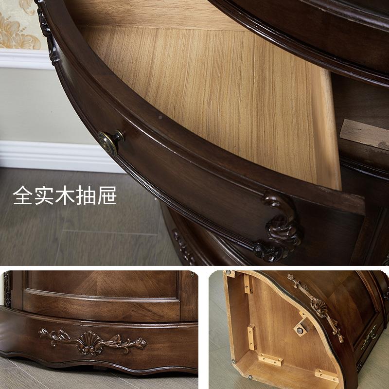 美实木角柜墙带角玻璃展示柜式餐角厅弧形转角柜拐角672柜三形小