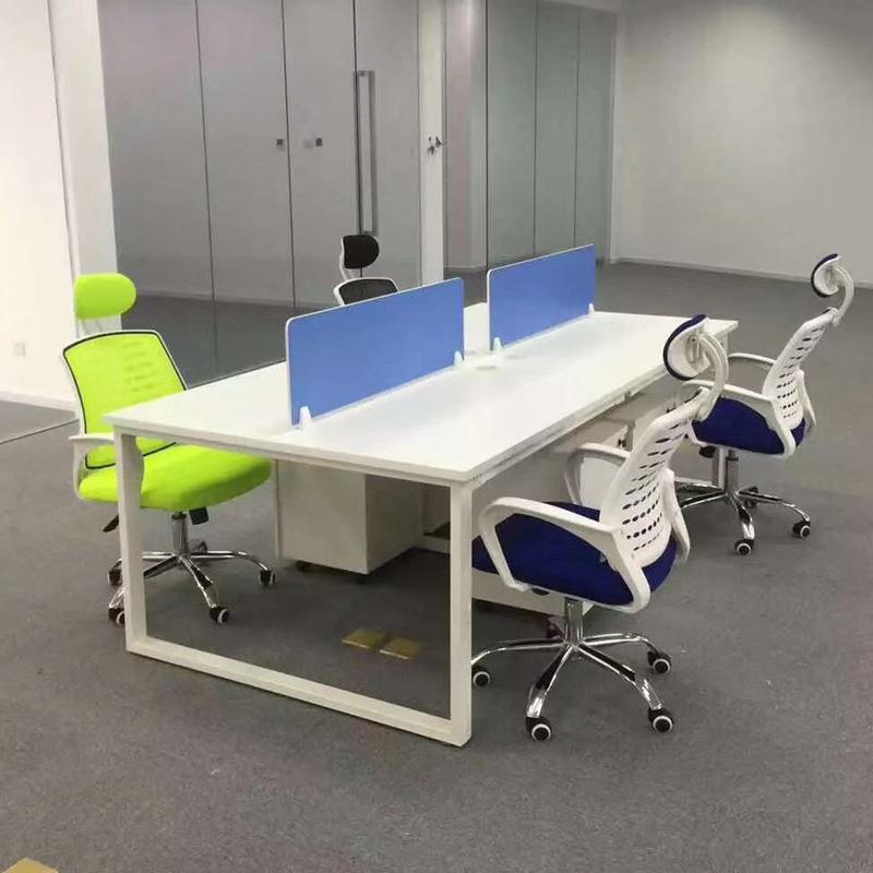 多人办公桌4人位职员屏风卡座2/6四人六人工位简约现代隔断桌子