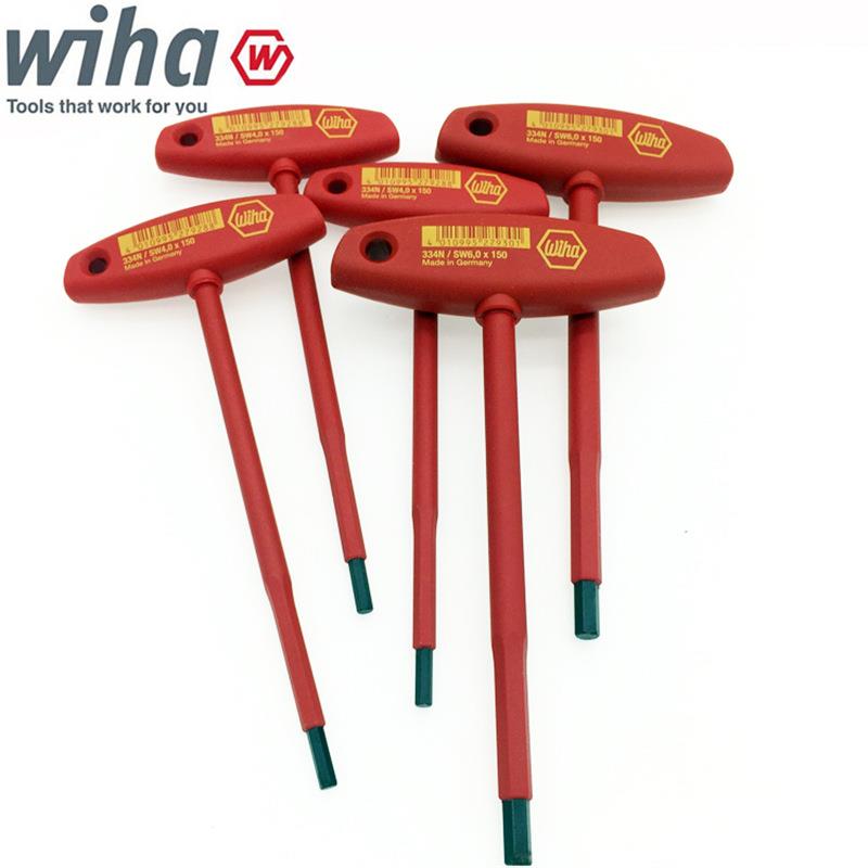 新品德国WIHA威汉绝缘T型内六角扳手334N进口耐高压T柄扳手4568mm