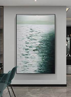 奶油风肌理入户玄关装饰画轻奢客厅落地大画抽象大气走廊过道挂画