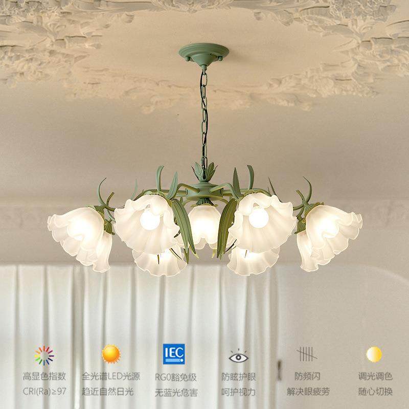 创意网红铃兰花朵吊灯法式田园客厅主灯美式乡村复古餐厅卧室灯具,清洗/食品/商业设备,风口/风叶/风机配件,淘宝优惠券,粉丝福利购,淘宝优惠卷