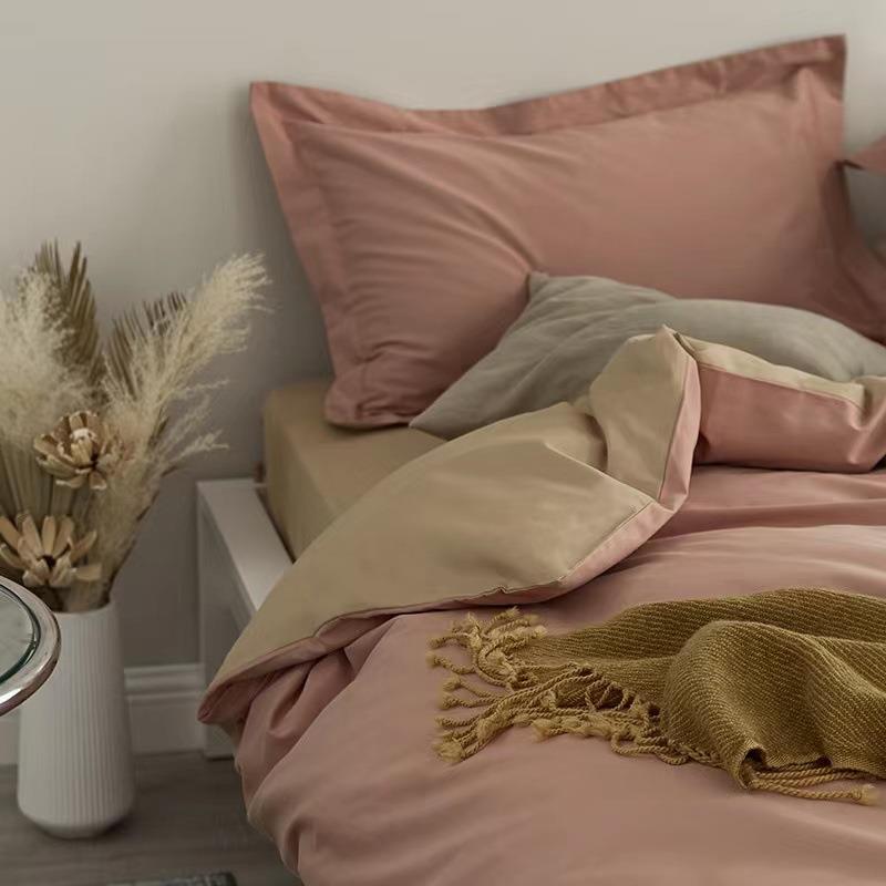 轻奢100支全棉磨毛四件套纯棉秋冬简约加厚床单被套床笠床上用品