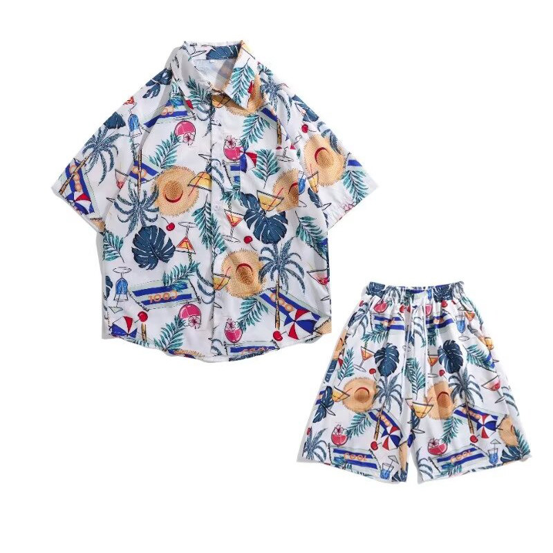 大码300斤五分袖花衬衫男夏季宽松运动套装速干沙滩短裤两件套潮2,男装,休闲运动套装,淘宝优惠券,粉丝福利购,淘宝优惠卷