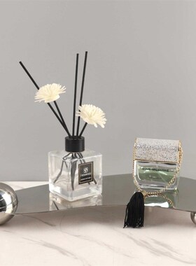 现代简约不锈钢桌面托盘摆件客厅卧室玄关样板房售楼处家居装饰品