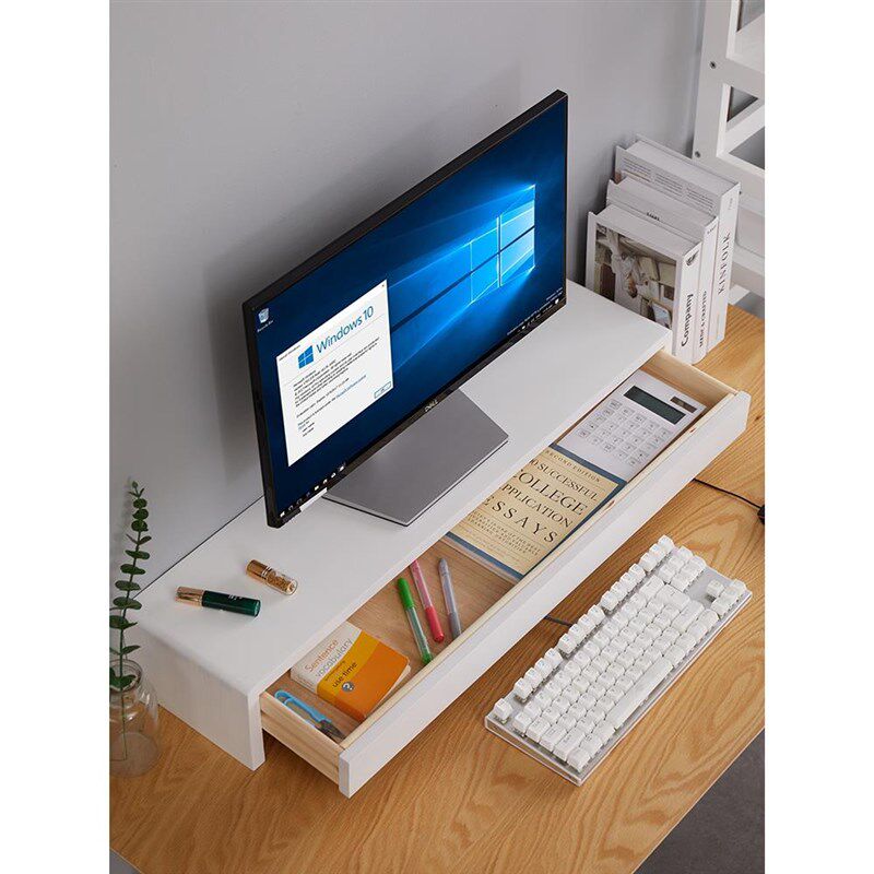 电脑增高架显示器台式屏幕加长办公桌办公室桌面收纳置物架带抽屉