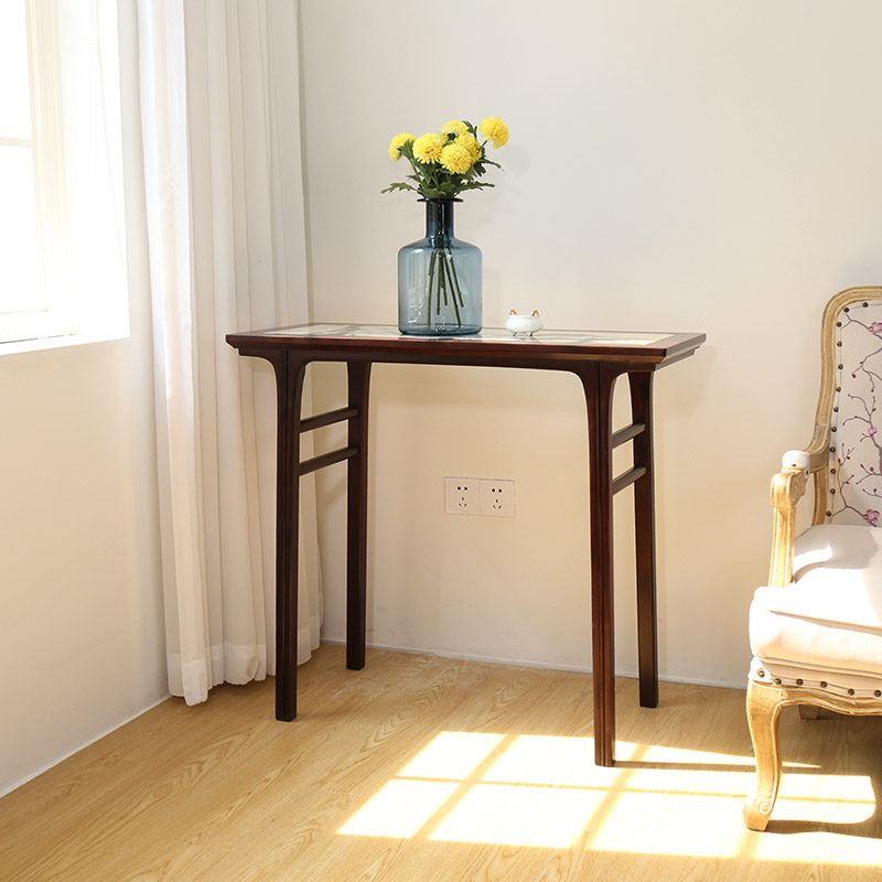 中式条案云石东非酸枝红v木玄关桥台翘头案明式小画案家具