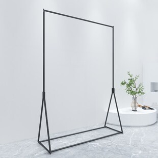 服装店女装专用落地挂衣架纳米黑色G铁艺货架子网红衣服杆展示架