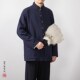 棉麻复古立领中式 金属扣上衣活动礼服男禅意宽松对襟外套茶服唐装