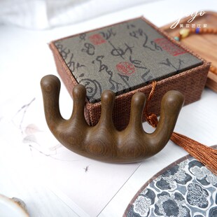 必买!南美天然绿檀五经按摩梳头皮按摩木梳头面颈肩部.多用经络梳