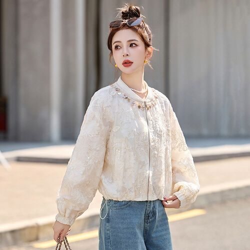 夏季2025春季休闲设计感国风棒球服夹克新中式盘扣防晒服短外套女