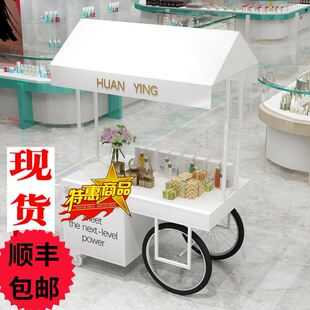 欧式铁艺花车g夜市摊位超市带抽屉柜移动小摊车网红摆摊手推售货