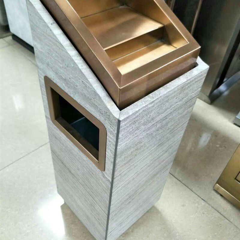 酒店大理石d垃圾桶不锈钢带烟灰缸大堂厅立式果皮筒豪华电梯烟灰