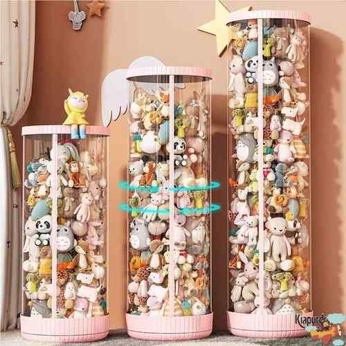 儿童玩具收纳筒神器透明升级拉链款毛绒娃娃收纳桶玩偶收纳筐公仔