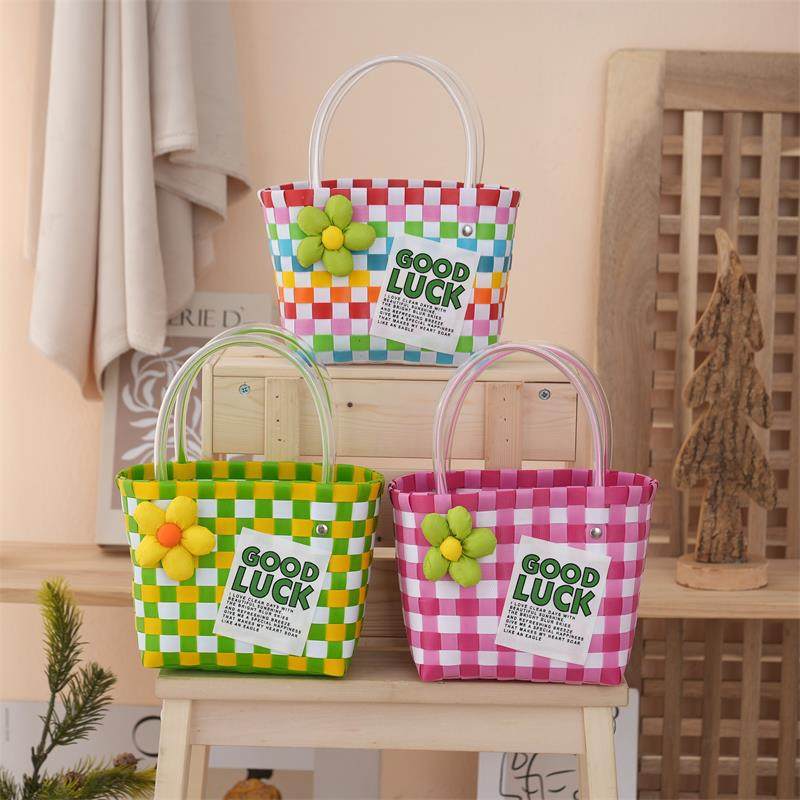 甜美可爱手提包手工编织包伴手礼篮时尚菜篮子包包百搭DIY沙滩包,箱包皮具/热销女包/男包,小方包,淘宝优惠券,粉丝福利购,淘宝优惠卷