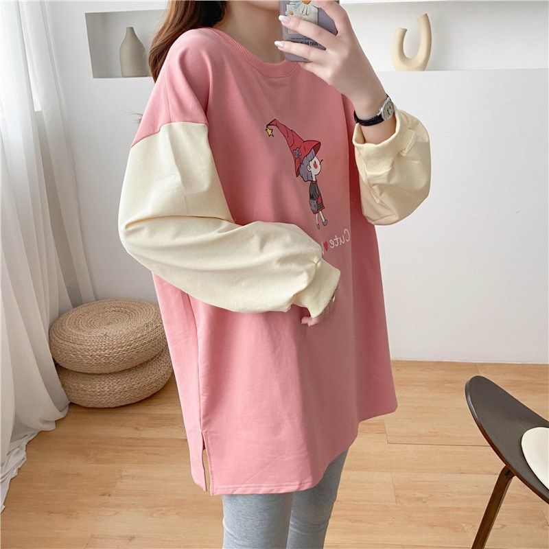 哺乳上衣服外出辣妈韩版百搭可外穿春装春秋款春季潮妈哺衣T恤期