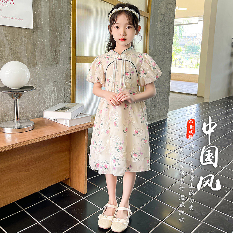 女童夏季旗袍连衣裙2023新款儿童汉服小女孩碎花雪纺洋气公主裙子,童装/婴儿装/亲子装,连衣裙,淘宝优惠券,粉丝福利购,淘宝优惠卷