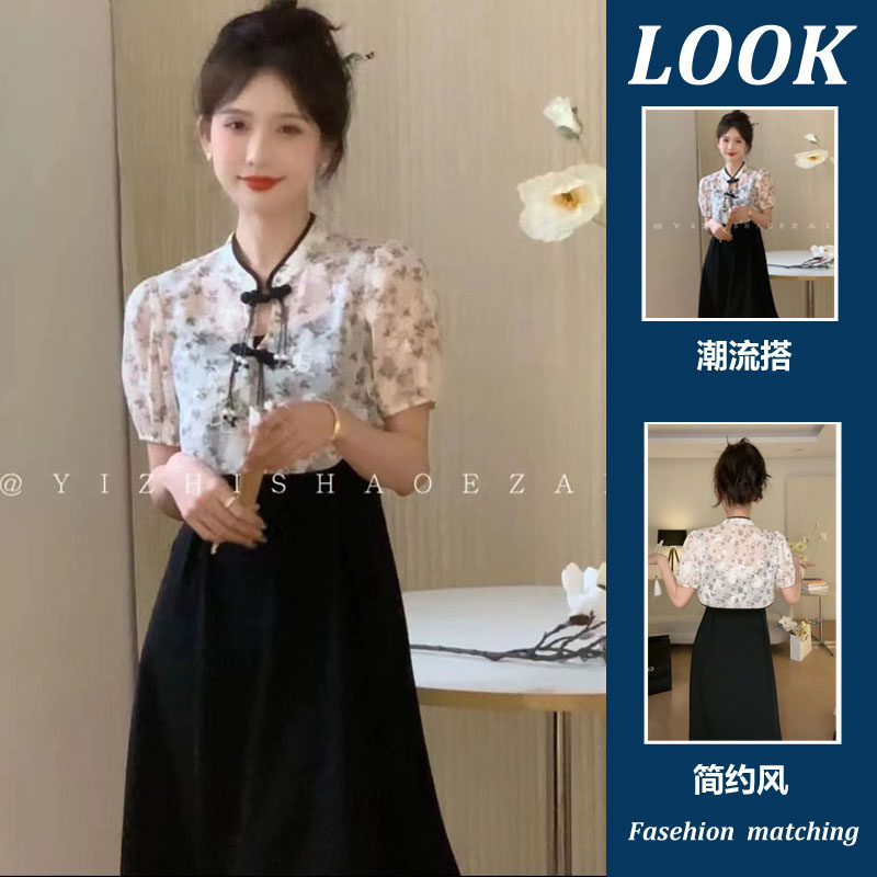 哺乳连衣裙套装夏季外出辣妈款时尚两件套外穿母乳期喂奶衣服夏装