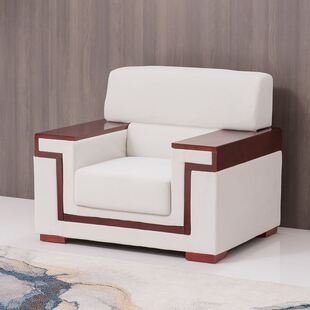 领导贵宾接待室会k议沙发真皮办公沙发单人位茶几组合会客沙发布