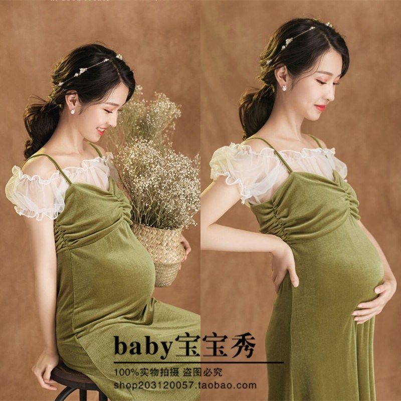 2024新款孕妇写真服装韩小清新孕味妈咪拍照衣服影楼孕妇摄影服装