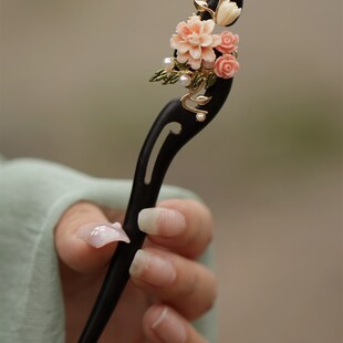 木簪盘发气质古典簪子简约现代新中式旗袍配饰头饰钗子发簪高级感