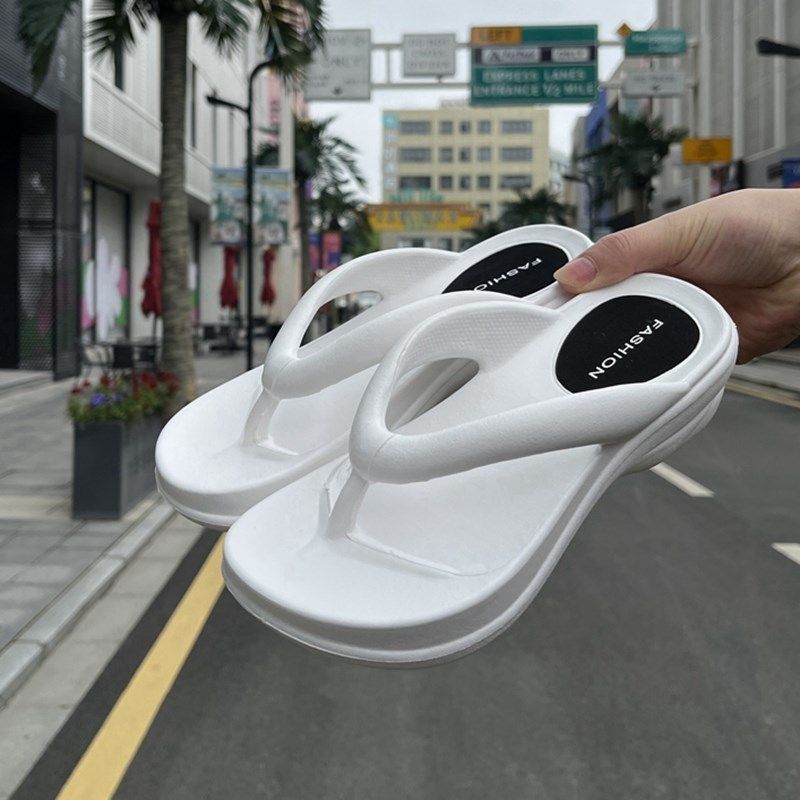 夏季高跟人字拖女外穿橡胶厚底防水台时尚防滑坡跟沙滩夹脚凉拖鞋,女鞋,人字拖,淘宝优惠券,粉丝福利购,淘宝优惠卷