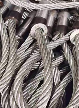 PC吊绳M12M16M18M20钢丝绳吊具钢丝绳吊环螺纹起吊套绳电梯专用