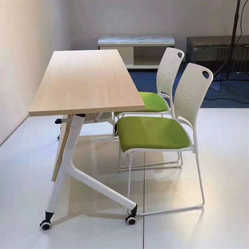 办公椅培训椅电脑椅简约塑料椅A可叠落会议椅靠背椅洽谈椅实心钢