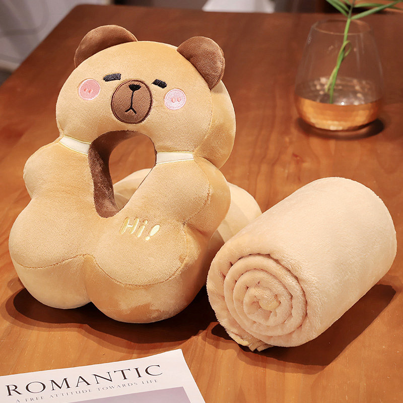 冰豆豆午睡枕办公室午休神器学生趴睡枕桌上水豚抱枕趴枕睡觉枕头