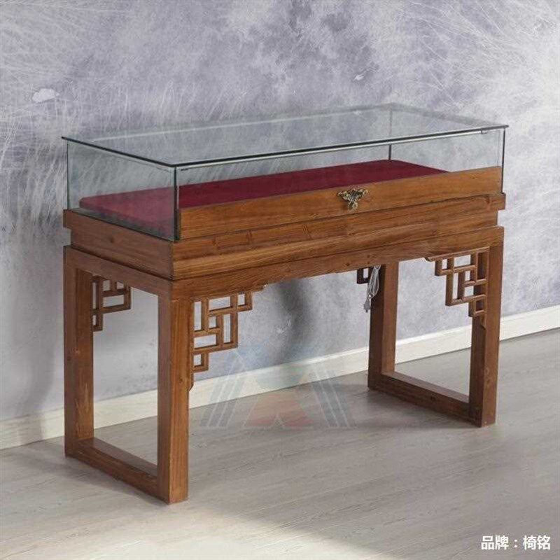 文玩饰品展示柜台玉器首饰玻璃实木展柜博物馆珠宝古董中式复古