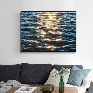 水波光粼粼DIY数字油彩画大海洋现代装饰画客厅餐厅卧室床头挂画