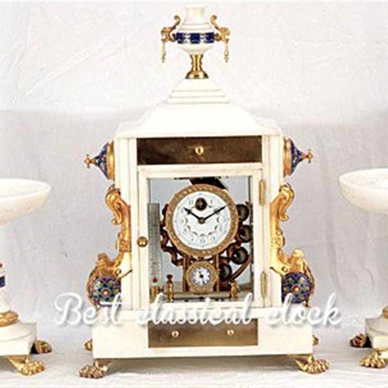 钟表 天然大理石压力钟 果盘 机械座钟 古典老式仿古 壁炉钟 欧式,家居饰品,座钟,淘宝优惠券,粉丝福利购,淘宝优惠卷