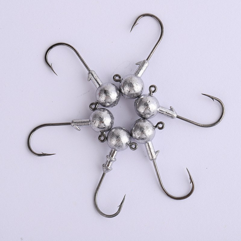 路亚铅头钩套装50枚加强防挂底软饵假饵曲柄路亚鱼钩翘嘴微物