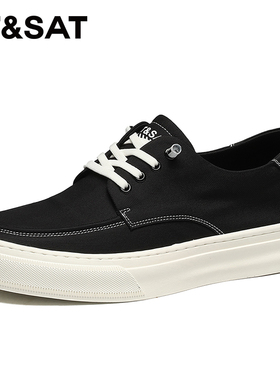 St&Sat/星期六复古休闲厚底增高耐磨板鞋ins百搭透气黑色