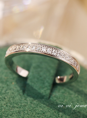 小排钻戒群镶结婚戒指锆石叠戴时尚经典百搭对戒排戒钻闭口女戒