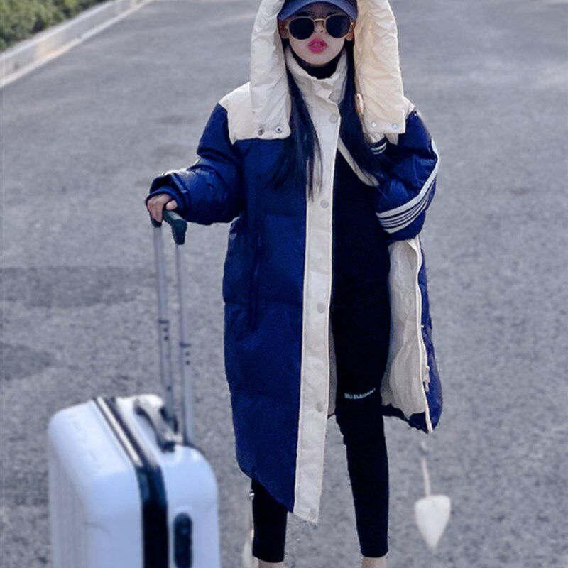 女童羽绒服冬装2024新款女大童加厚过膝长款外套儿童冬季保暖童装