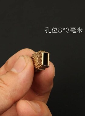 微型1比6古代兵器龙形吞口刀档睚眦微刀胚配件DITY手工精细铸造品