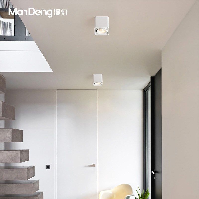 射灯led客厅明装筒灯明装筒灯家用天花灯超薄Q照明开孔斗胆灯吸顶,家装灯饰光源,明装射灯,淘宝优惠券,粉丝福利购,淘宝优惠卷