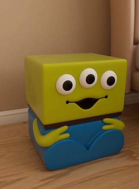 卡通创意玄关换鞋凳客厅沙发凳小凳子三眼仔搬家礼物软装饰品摆件