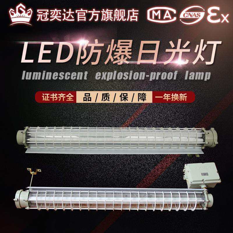 LED防爆灯荧光灯隔爆型单管双管车间厂房仓库灯罩灯管日光支架灯