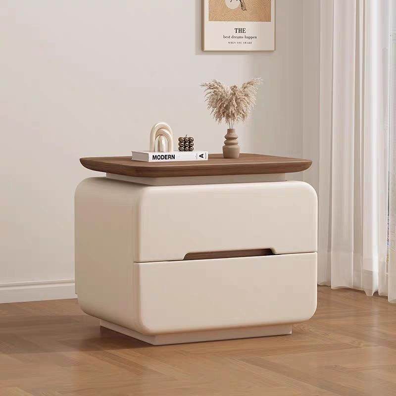 简约奶油现代小型床头柜高级卧室纯实木新款轻奢收纳储物柜床边柜,3C数码配件,USB灯,淘宝优惠券,粉丝福利购,淘宝优惠卷