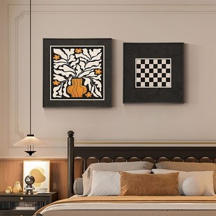 中古卧室装饰画组合法式复古床头挂画小众艺术客厅餐厅高级感壁画